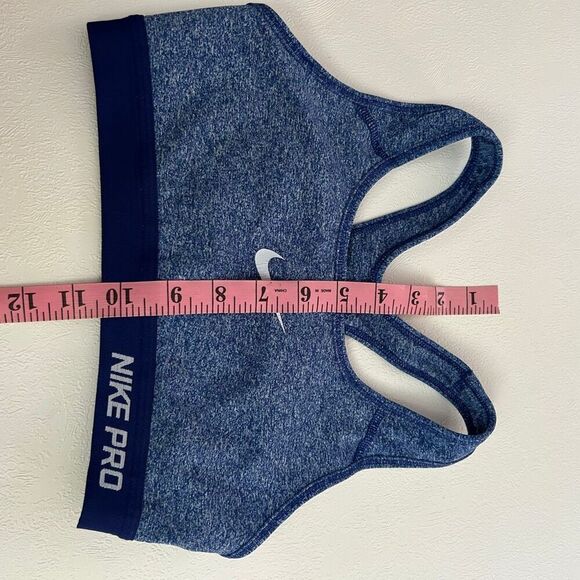 Nike Pro Dri-FIT Sports Bra XS Heather Navy Blue Medium Support - Picture 6 of 6